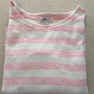 Vineyard Vines Soft Pink and White Striped Sweatshirt size medium